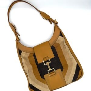 Gucci Tom Ford Tan and Black Abstract Jackie Shoulder Bag